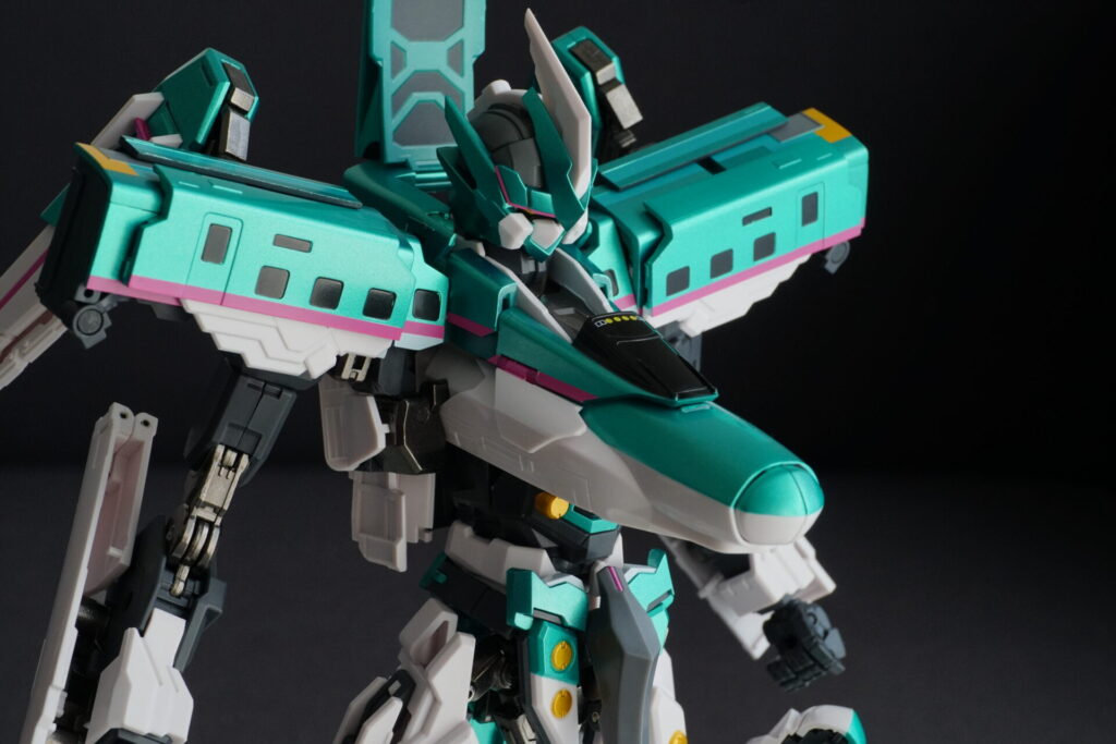 超合金魂 新幹線変形ロボ シンカリオン E5はやぶさ ロボット バストアップ 左斜め前 俯瞰